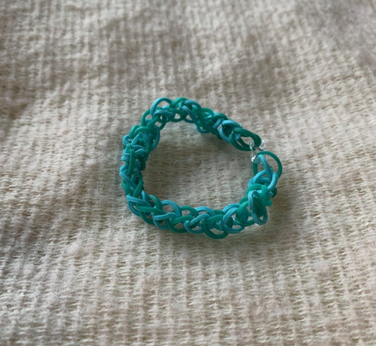 Loose Rubber Band Bracelet - Aqua & Green