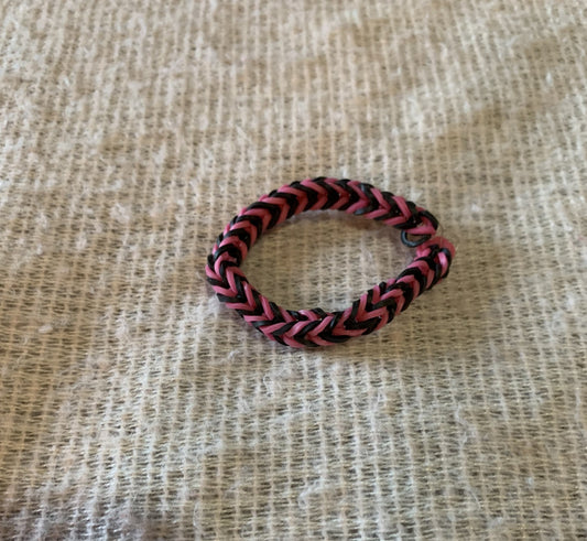 Fishtail Rubber Bracelet - Black & Pink