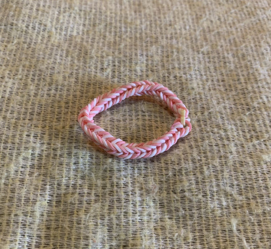 Fishtail Rubber Bracelet - Pink & White