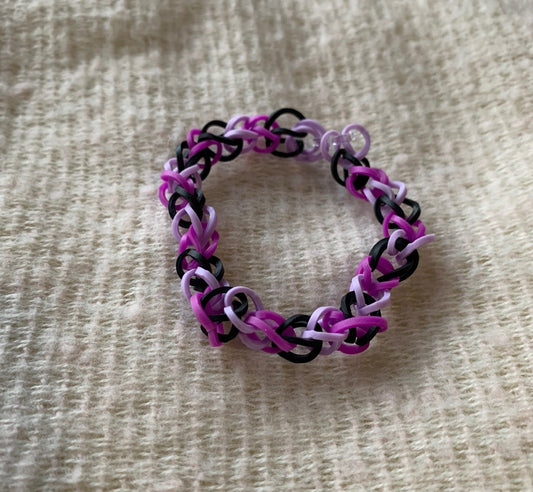 Loose Rubber Bracelet - Purple, Lavender & Black