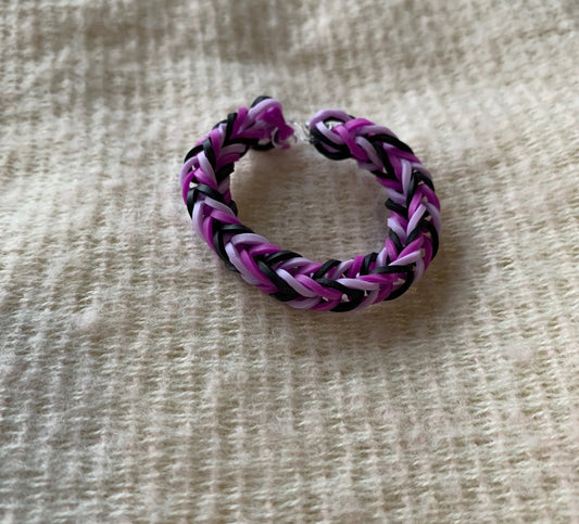 Fishtail Rubber Bracelet - Purple, Lavender & Black